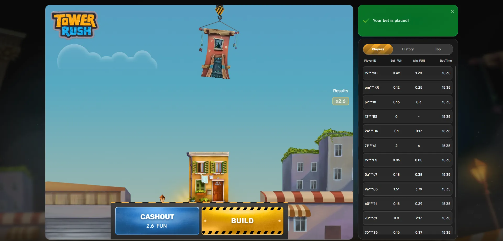 Tower Rush crash game overview — official Galaxsys title in India